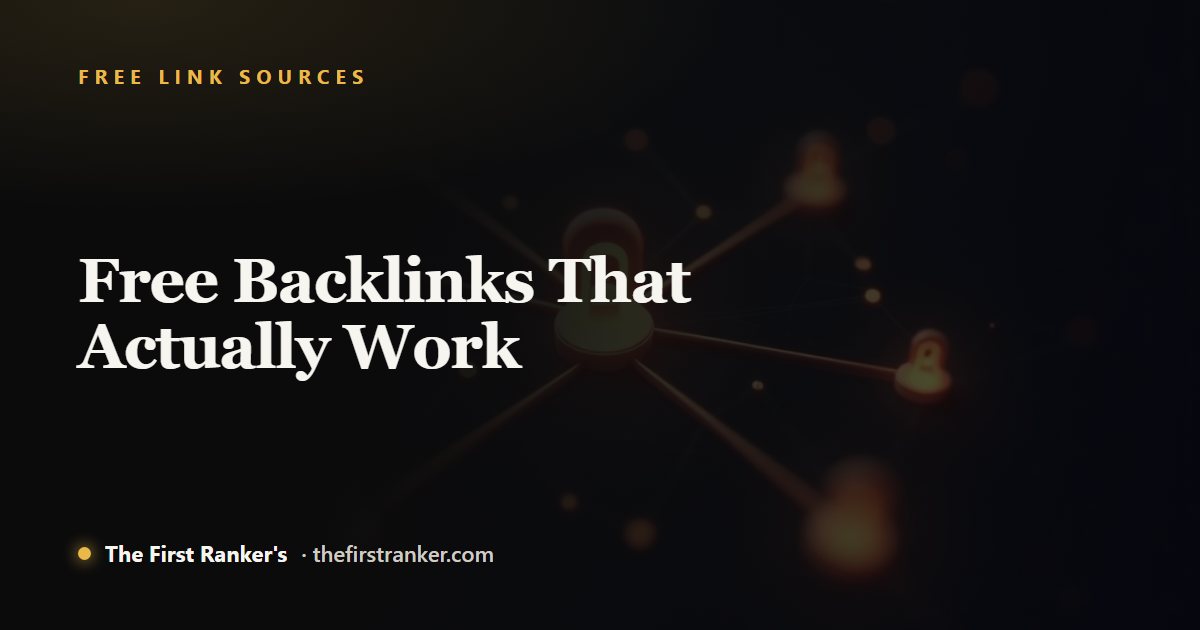 Free backlinks that actually work cover: six free link source categories