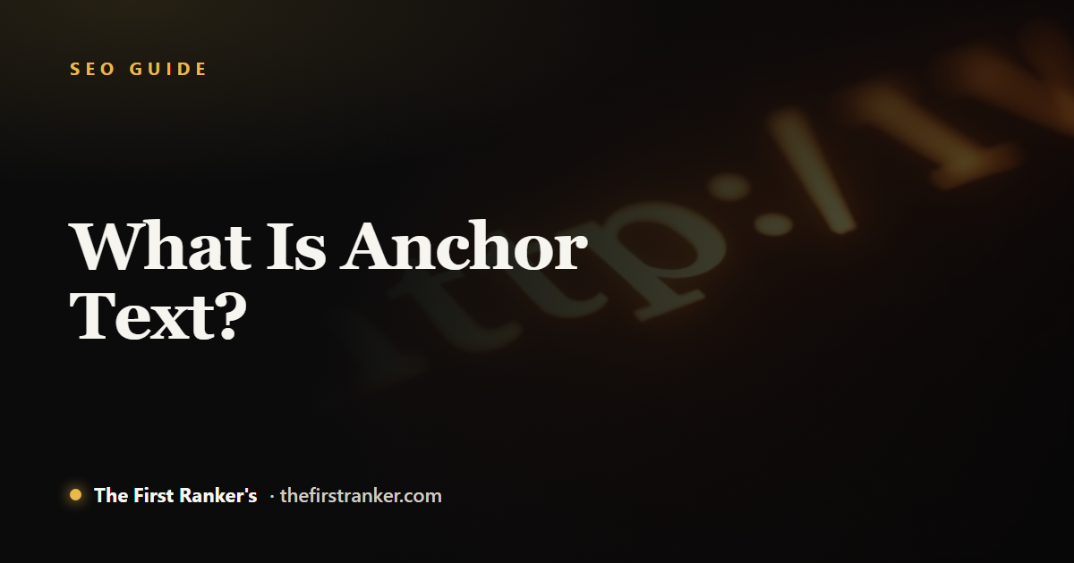 What is anchor text SEO guide cover with the six anchor text types
